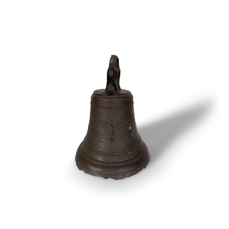 Campana in bronzo patinato con rilievo del Corpus Christi, fine del XVII secolo