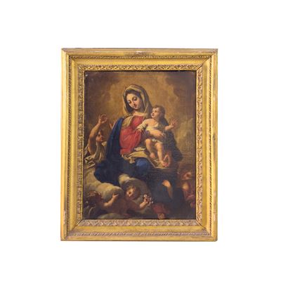 Pittore romano del XVII secolo, Madonna col Bambino e angeli
