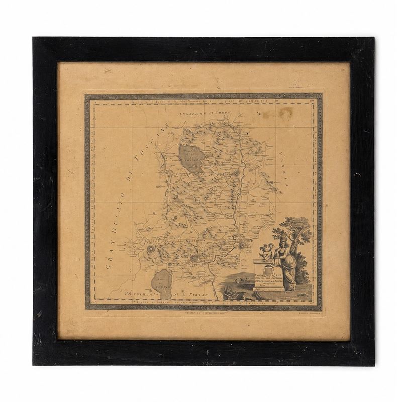 Bernardino Olivieri, Carta del Territorio d’Orvieto e del Territorio di Perugia, incisione