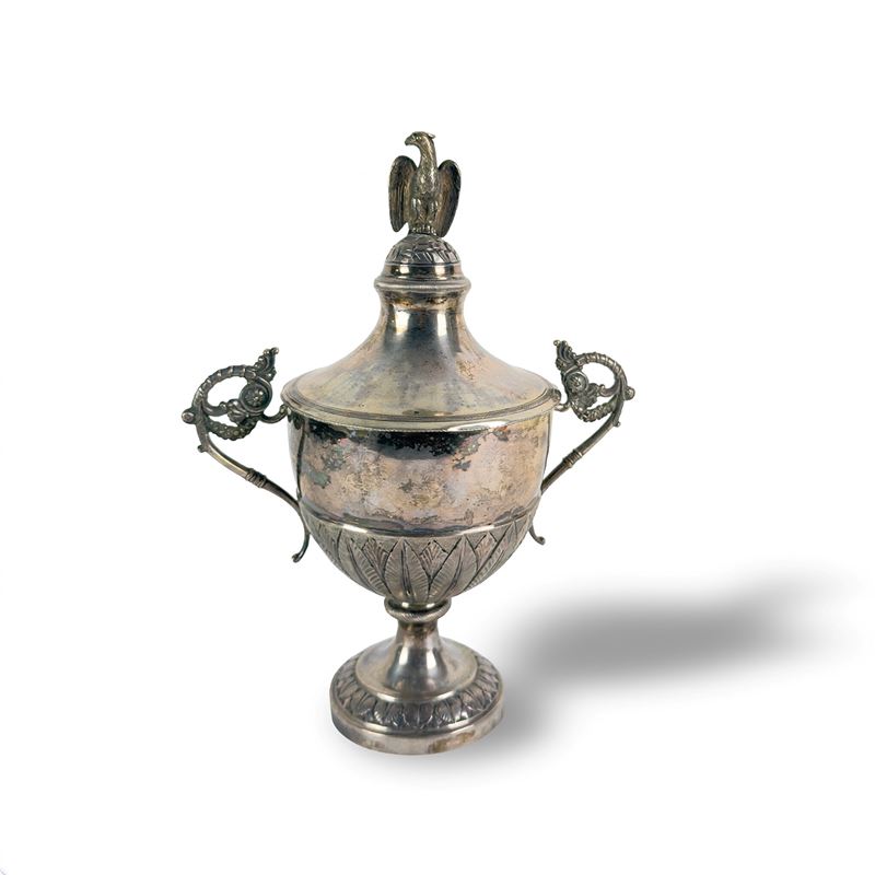 Zuccheriera con coperchio in argento, Firenze, 1820 circa