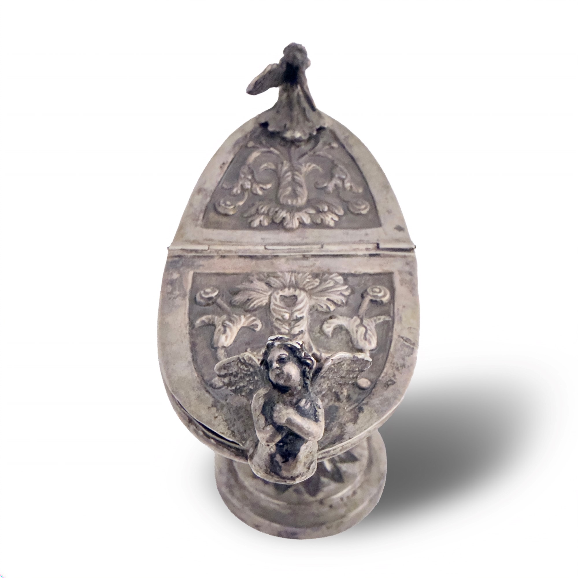 Angelo Giannotti, Incensiere a navicella in argento con coperchio sbalzato