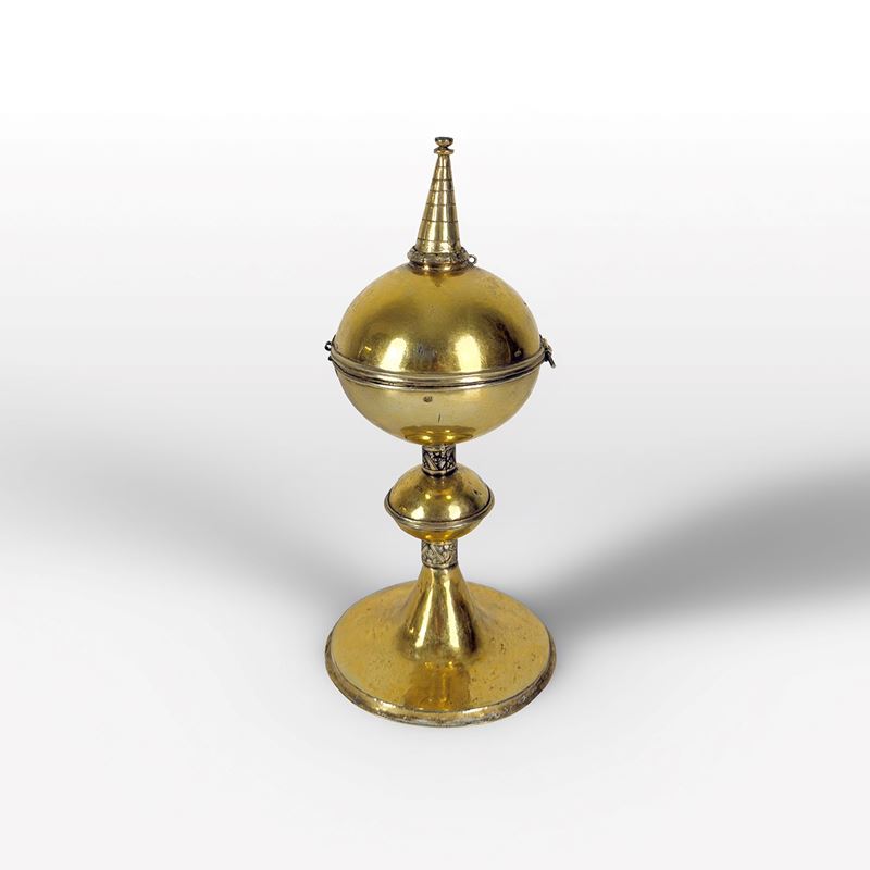 Pisside, argento dorato, XV secolo (già collezione Bulgari)