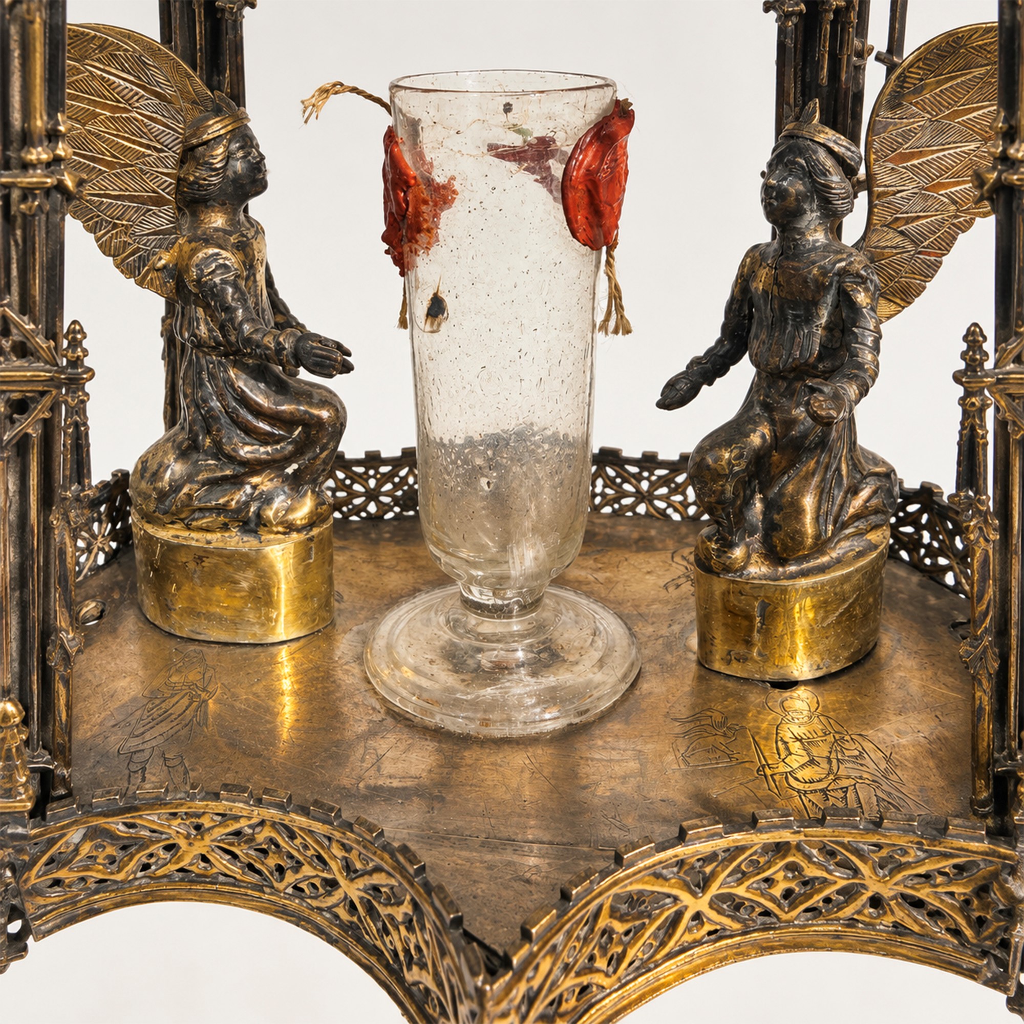 Oreficeria palermitana, Ostensorio in argento dorato a struttura gotica a torre, Palermo (fine XV...