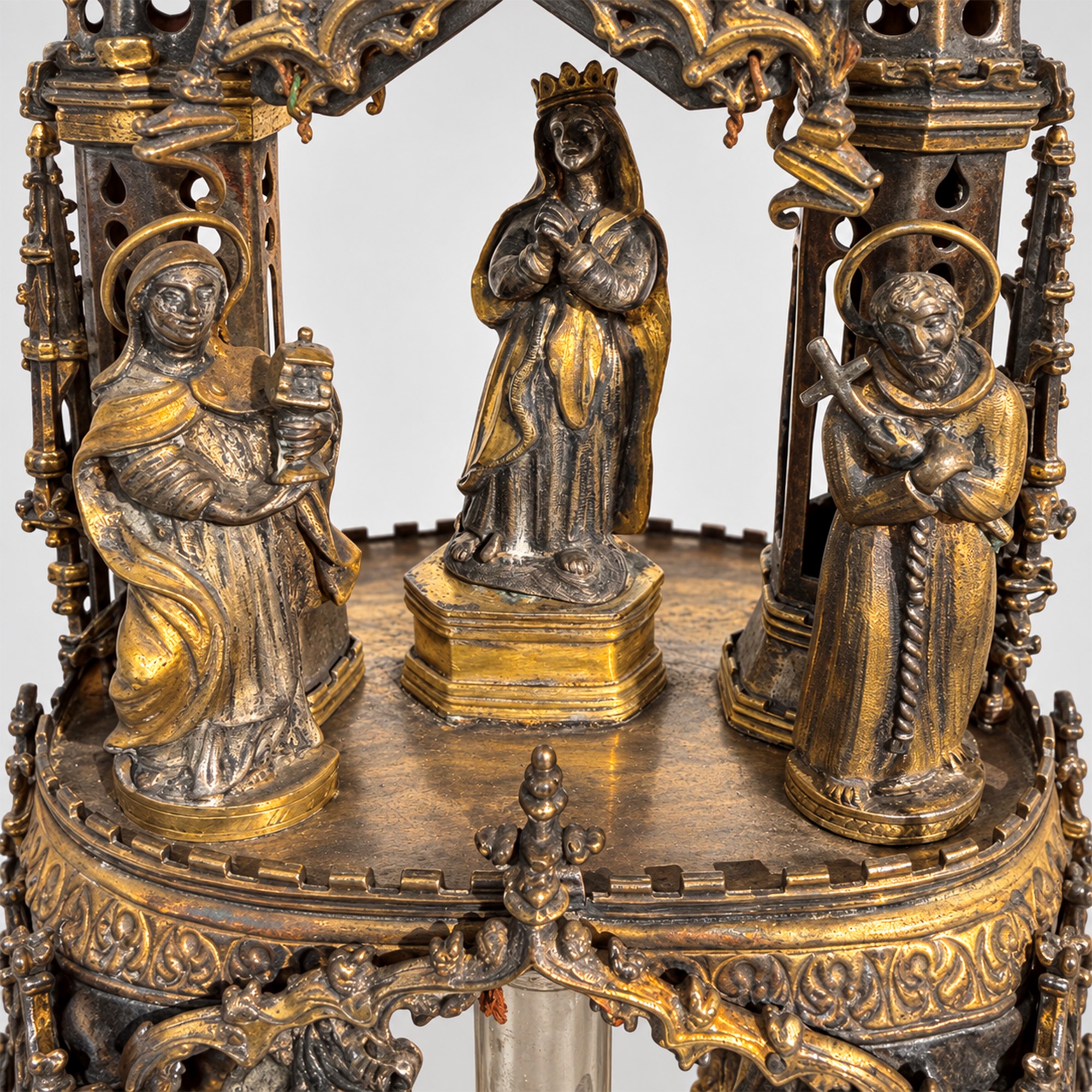 Oreficeria palermitana, Ostensorio in argento dorato a struttura gotica a torre, Palermo (fine XV...