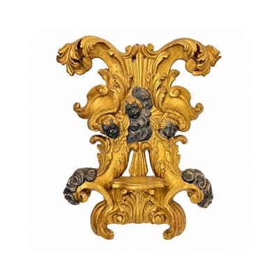Mensola, legno dorato e argentato, Roma, fine del XVII secolo