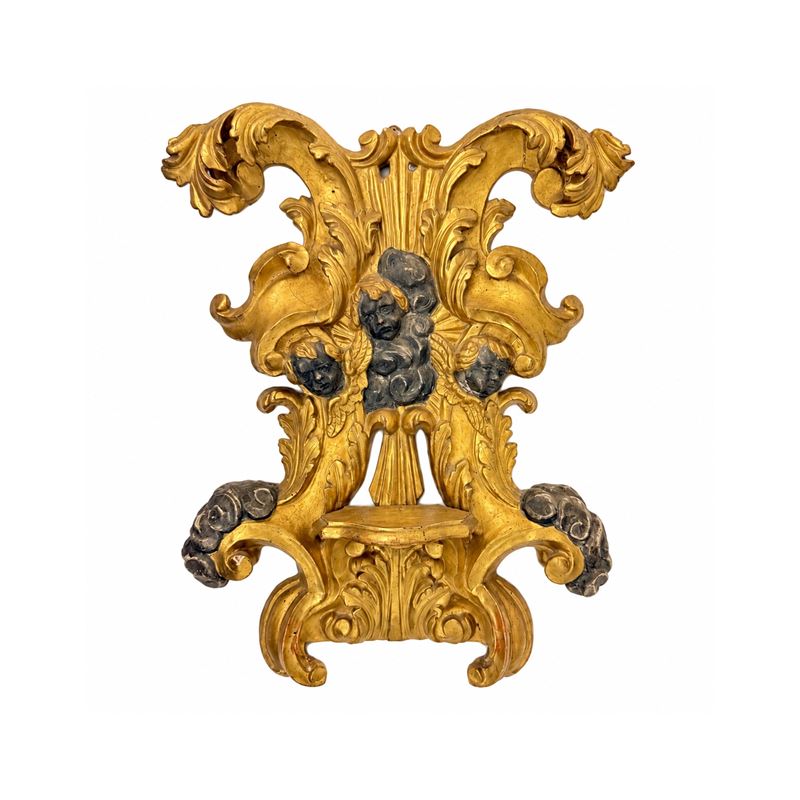 Mensola, legno dorato e argentato, Roma, fine del XVII secolo
