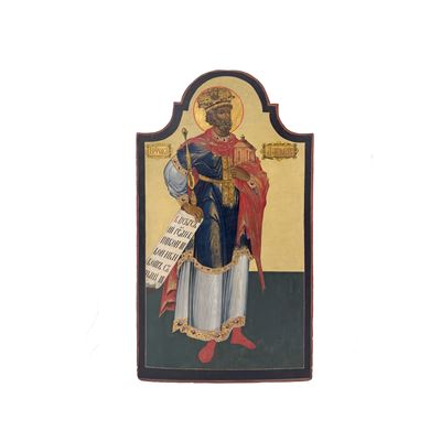 Anonimo, Il Profeta Davide, tempera all’uovo su tavola, Jaroslavl, XVIII secolo