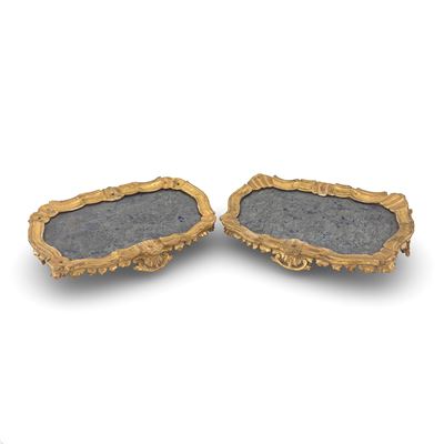 Coppia di fregi, legno dorato e specchi, XVIII secolo