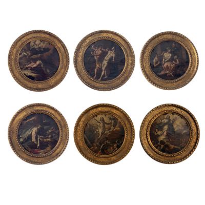 Pittore napoletano del XVII secolo, Serie di scene sacre su sei tele a sesto circolare