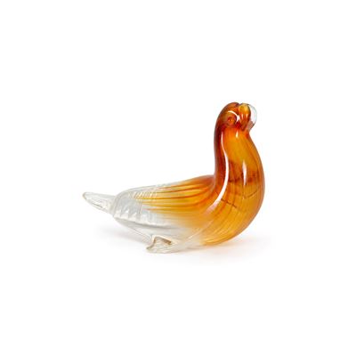 Licio Zanetti, Foca in vetro incolore e ambra (Murano, 1937–2019)