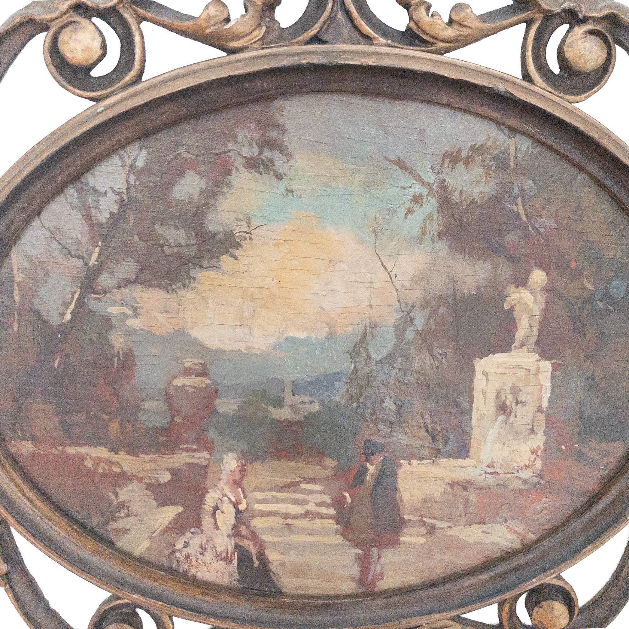 Antonio Coceani, Scena galante in giardino con castello sullo sfondo
