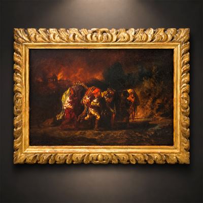 Jean Adrien Guignet (attrib.), Il saccheggio, olio su tela