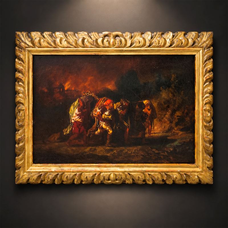 Jean Adrien Guignet (attrib.), Il saccheggio, olio su tela