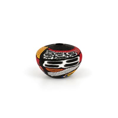 Reno Schiavon, Vaso in vetro di Murano policromo con murrine