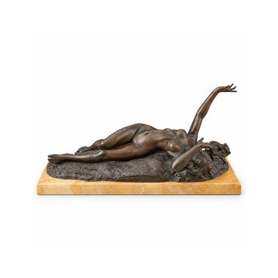 Augusto Rivalta, Il Risveglio, scultura in bronzo patinato