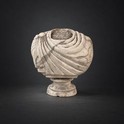Busto di Togato Acefalo in Marmo Bianco di Grecia