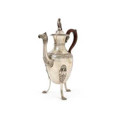 Caffettiera a Tripode in Argento, Napoli, 1830 Circa, Raffaele Parascandolo