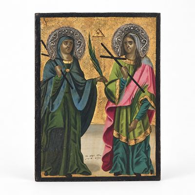 Due Sante, Icona, Grecia, XIX Secolo