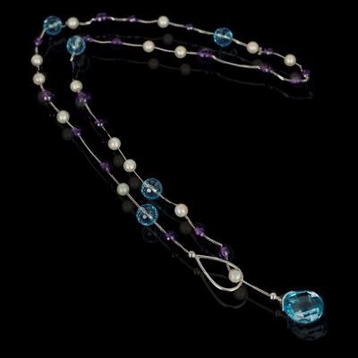 Collana Saliscendi in Oro Bianco 18 Kt.