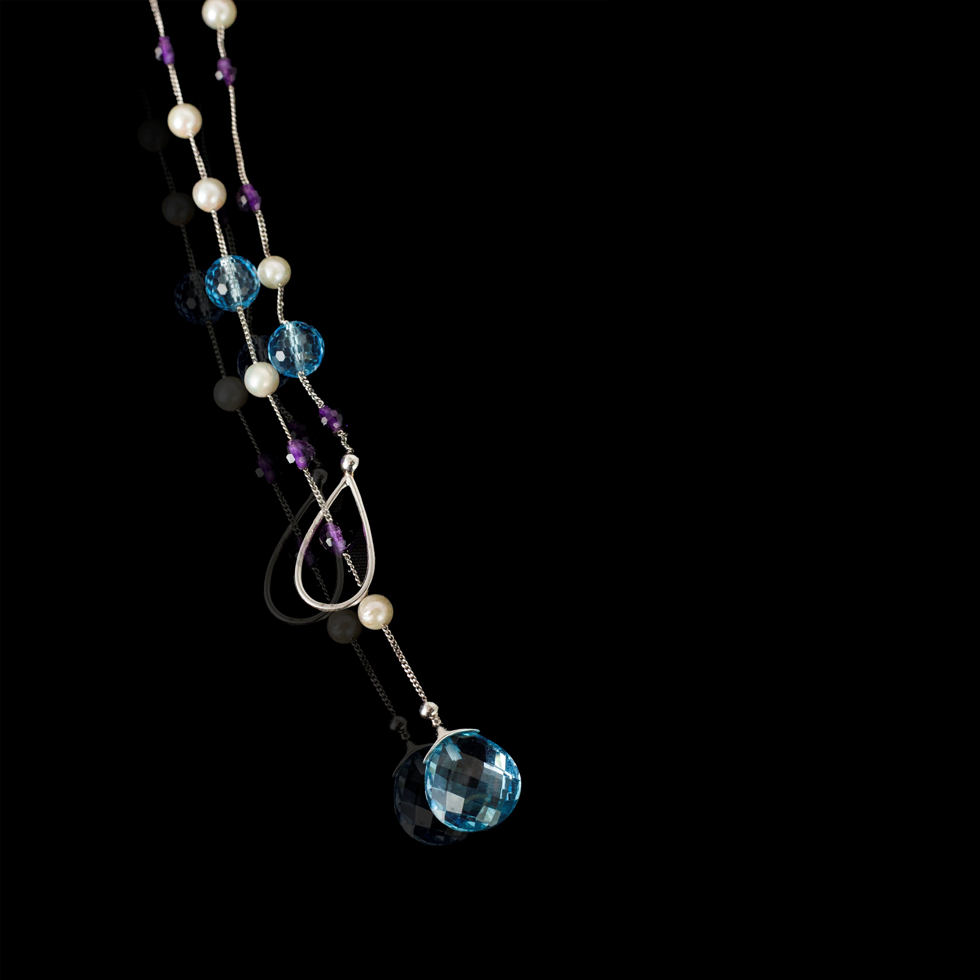 Collana Saliscendi in Oro Bianco 18 Kt.