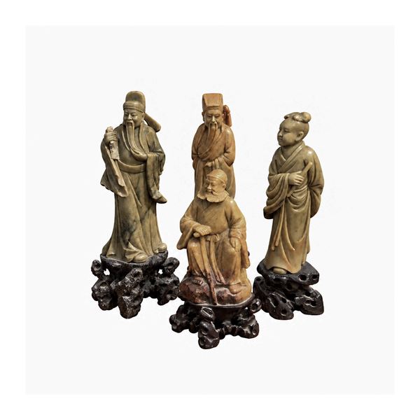 Quattro sculture di giada, Cina, XIX secolo