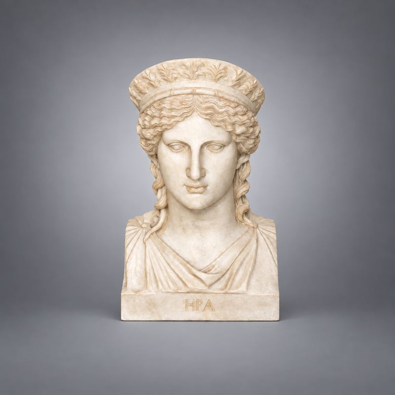 Testa di Era in Marmo Bianco