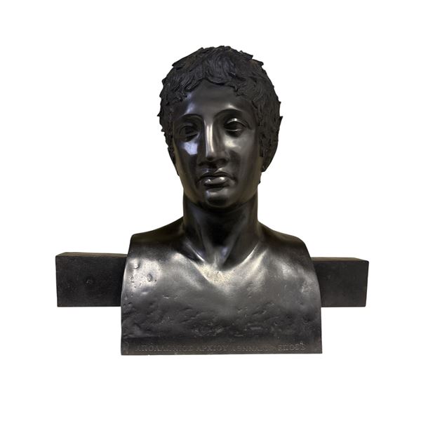 Erma del Doriforo in bronzo con patina a fuoco nero fiorentino