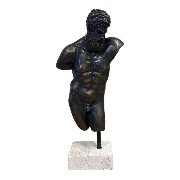 Torso dell'Ercole Farnese in bronzo con patina anticata a fuoco