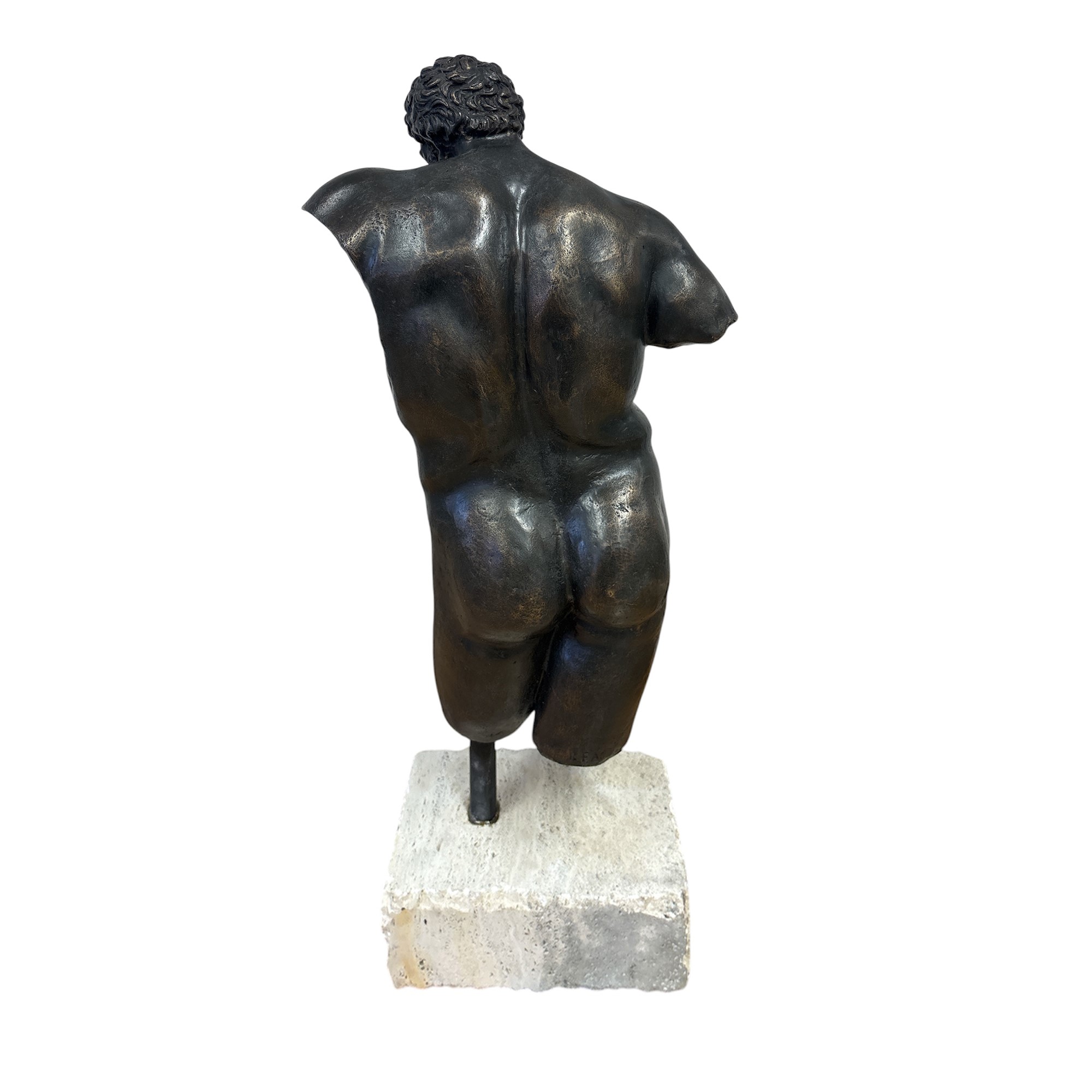 Torso Dell'ercole Farnese in Bronzo con Patina Anticata a Fuoco