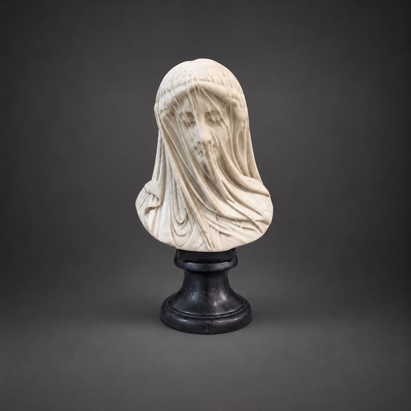 La Vergine Velata, Scultura in Marmo Bianco