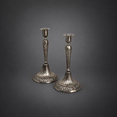 Coppia di Candelieri in Argento, Genova, 1816-17